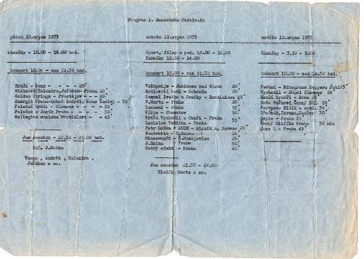 Připravovaný program festivalu v Náměšti na Hané